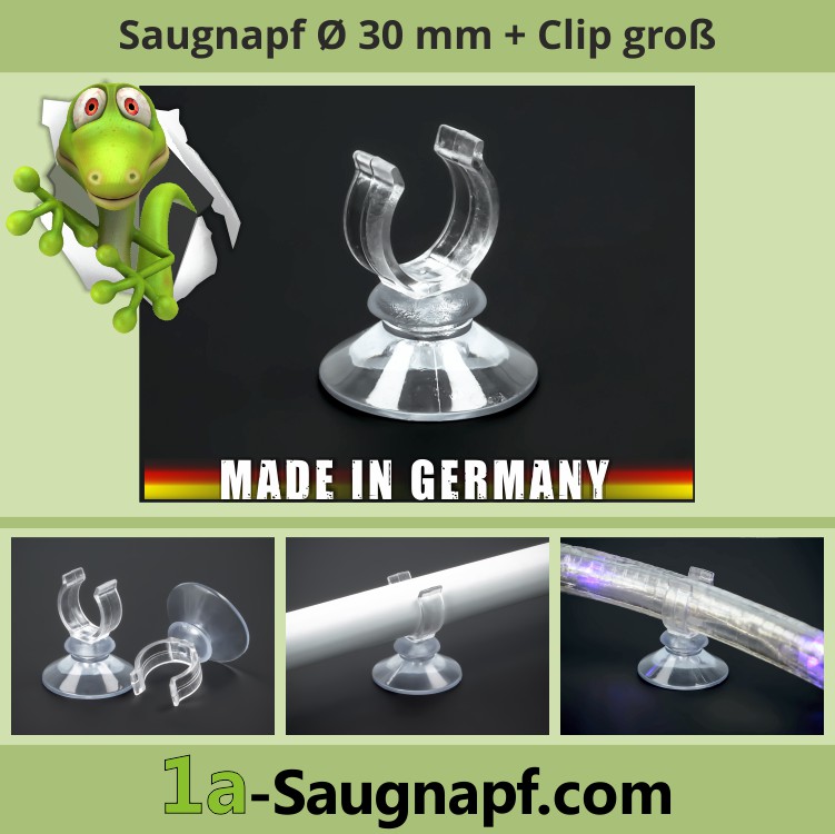 Saugnapf mit Clip 25 / 7 mm – AQUATANA