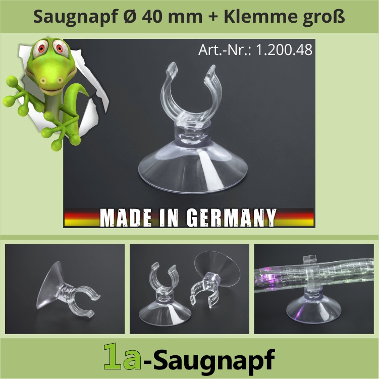 Saugnäpfe 40 mm Klemme Aquarien | Lichterketten | Schläuche | Saugnapf
